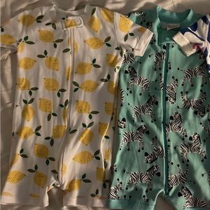 SOLD Two Hanna Andersson shorty zip up sleepers 12-18 mos